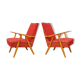 Pair of czechoslovak armchairs red compass feet annee 60