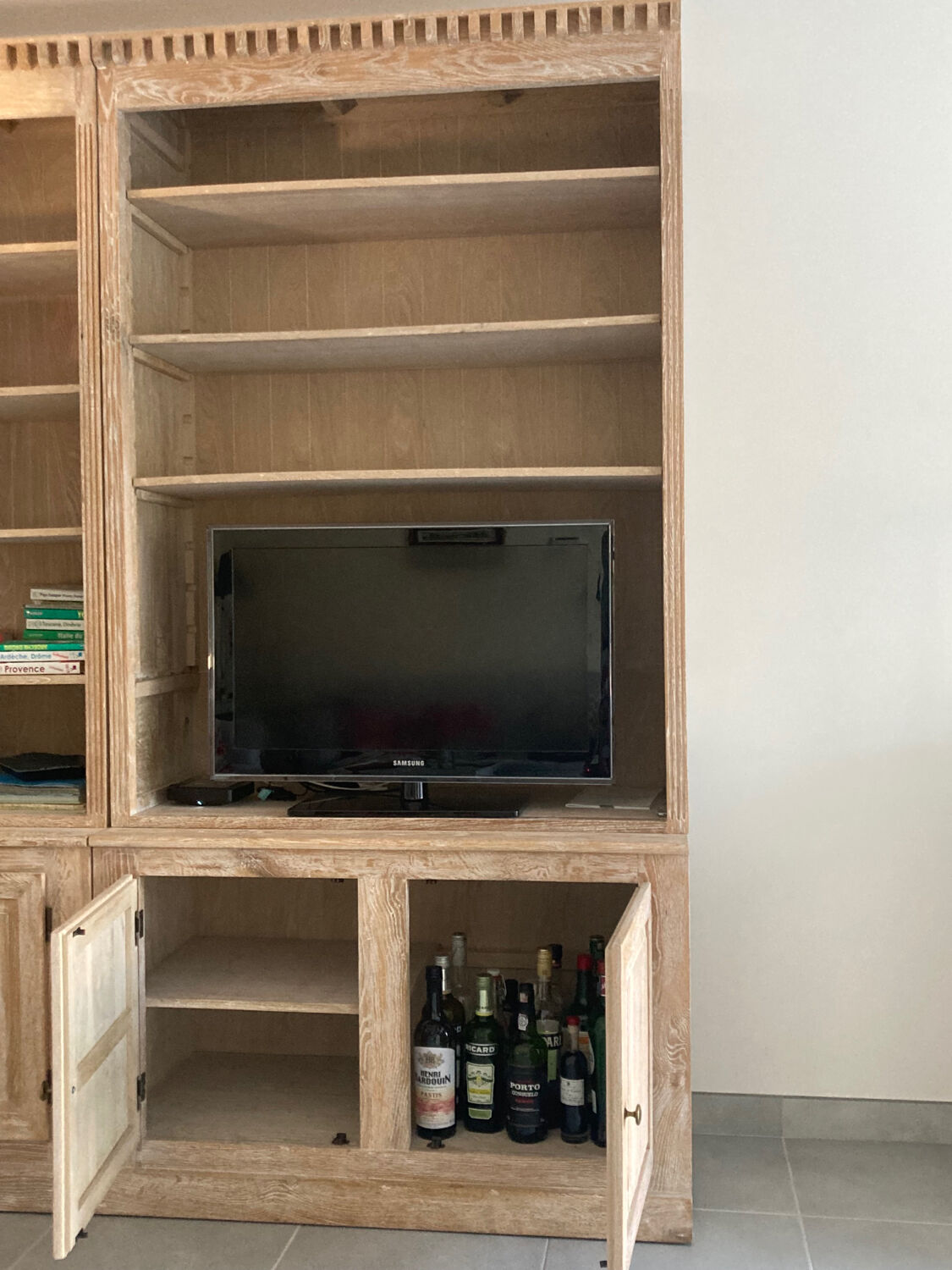 AmPm bookcase in ceruse solid wood