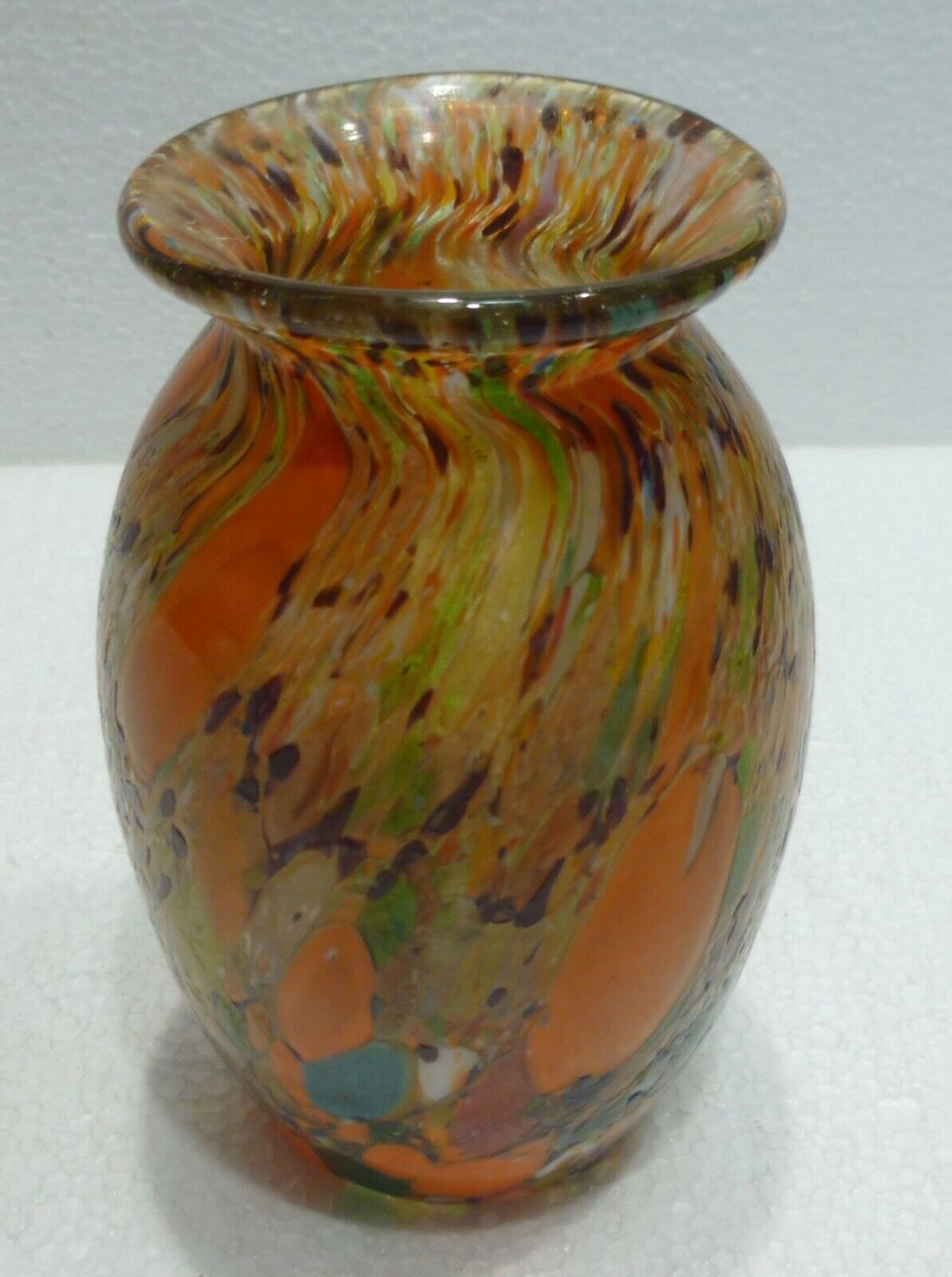 Vase old multicolored glass millefiori Murano