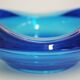 70s blue glass ashtray