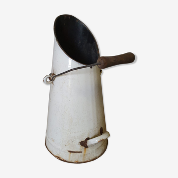 Coal bucket white enamelled umbrella holder