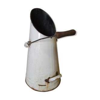 Coal bucket white enamelled umbrella holder