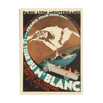 Affiche Roger Broders le tour du mont-blanc