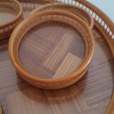 Bamboo and cane tray and coasters