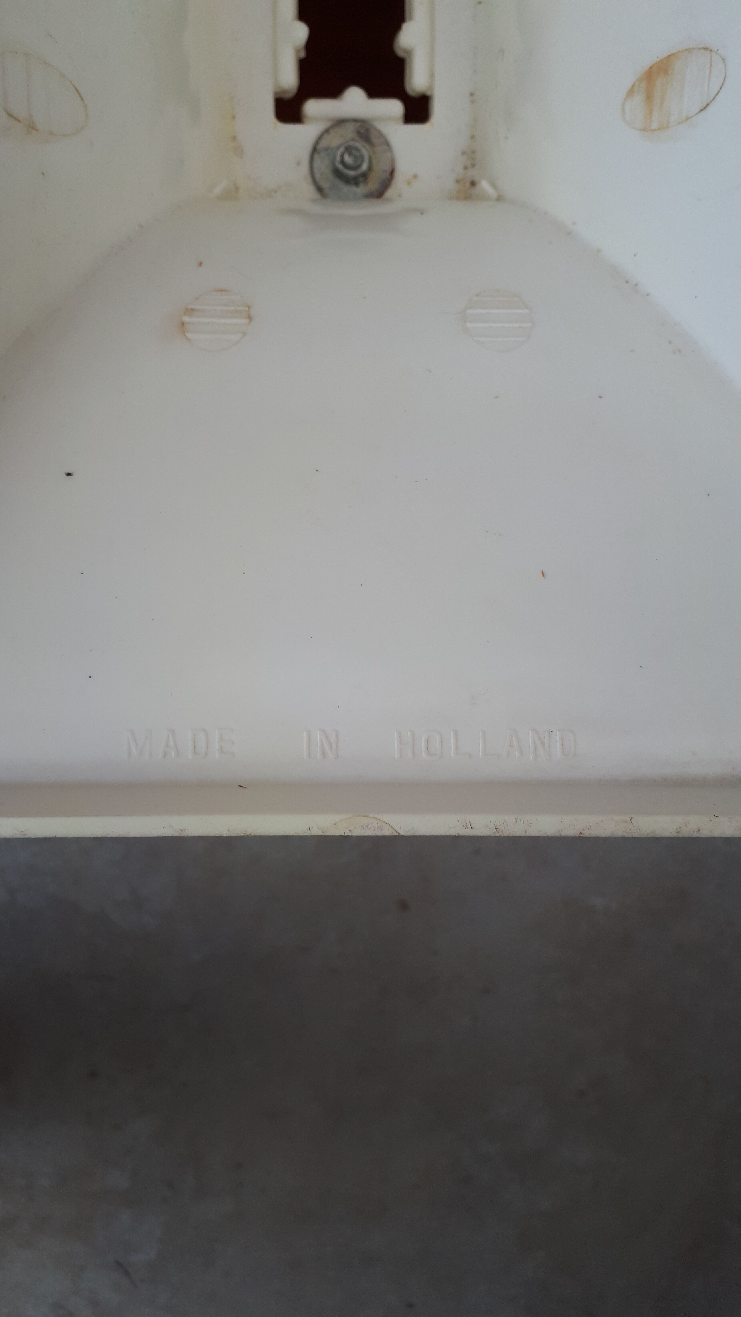 70's white and orange Prisunic Tabouret