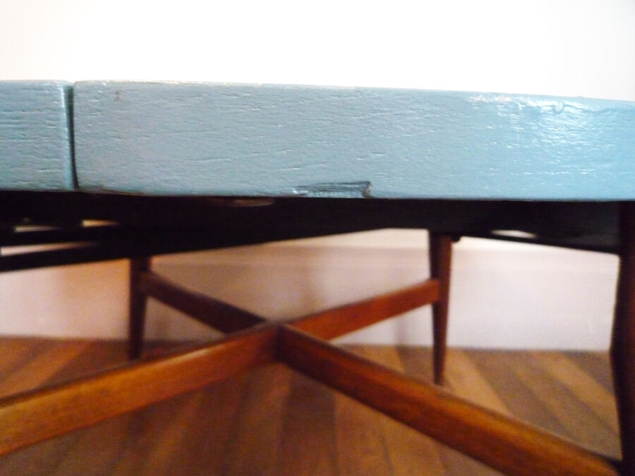 Scandinavian coffee table"smørrebrød" blue, 1960