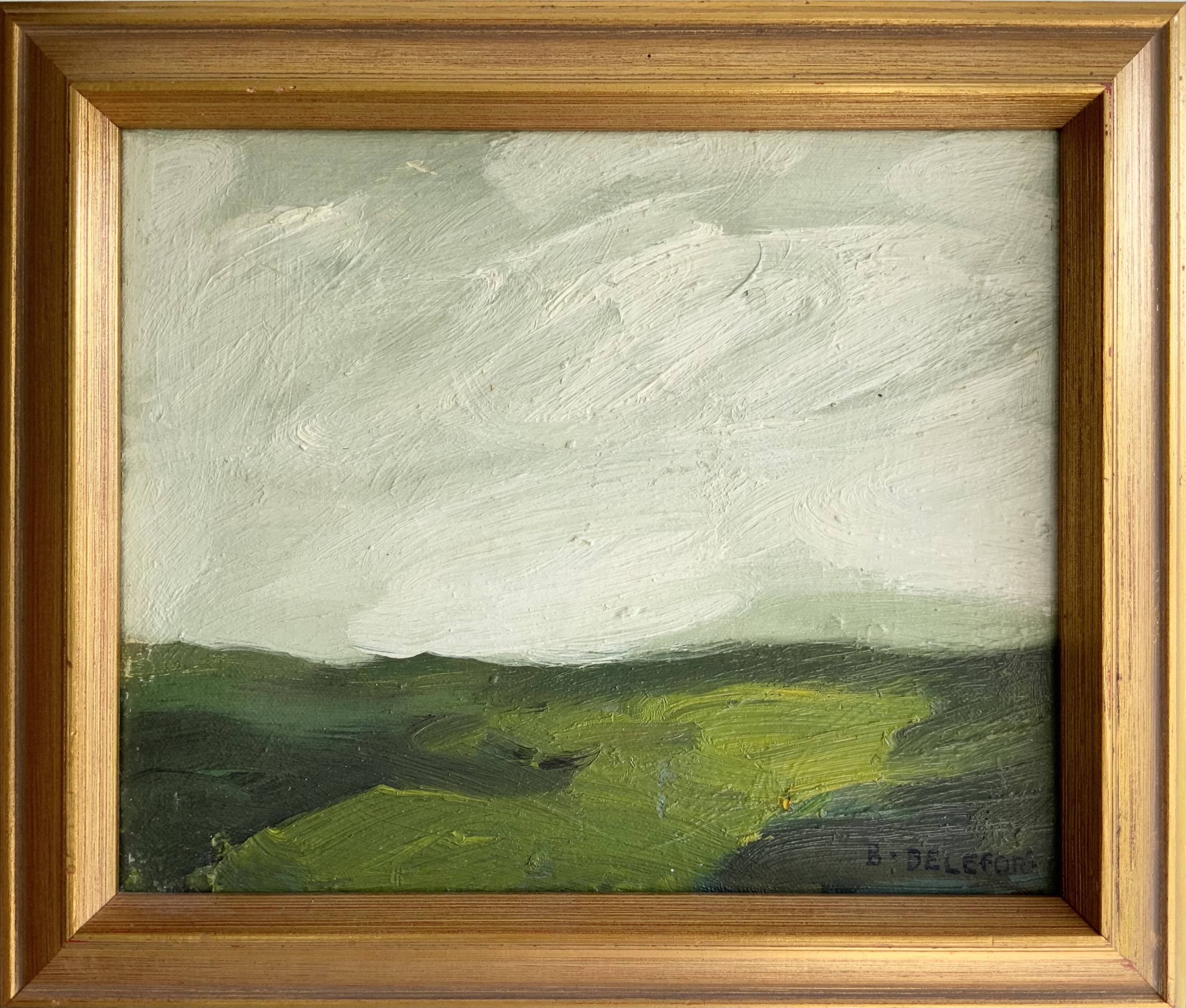 Small Vintage Oil On Canvas Landscape signed by artist B.Delefors