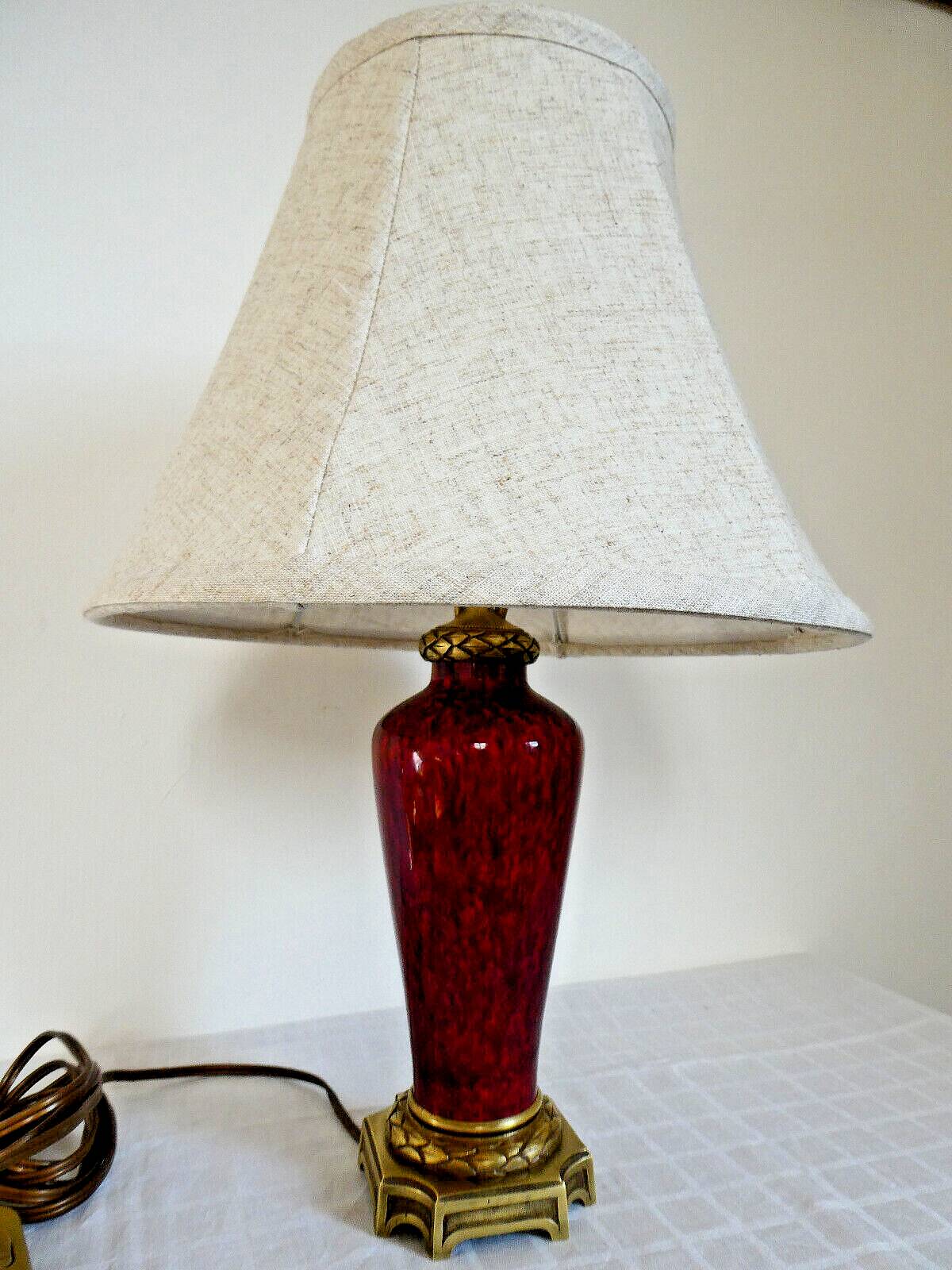 Chinese oxblood porcelain lamp, empire style