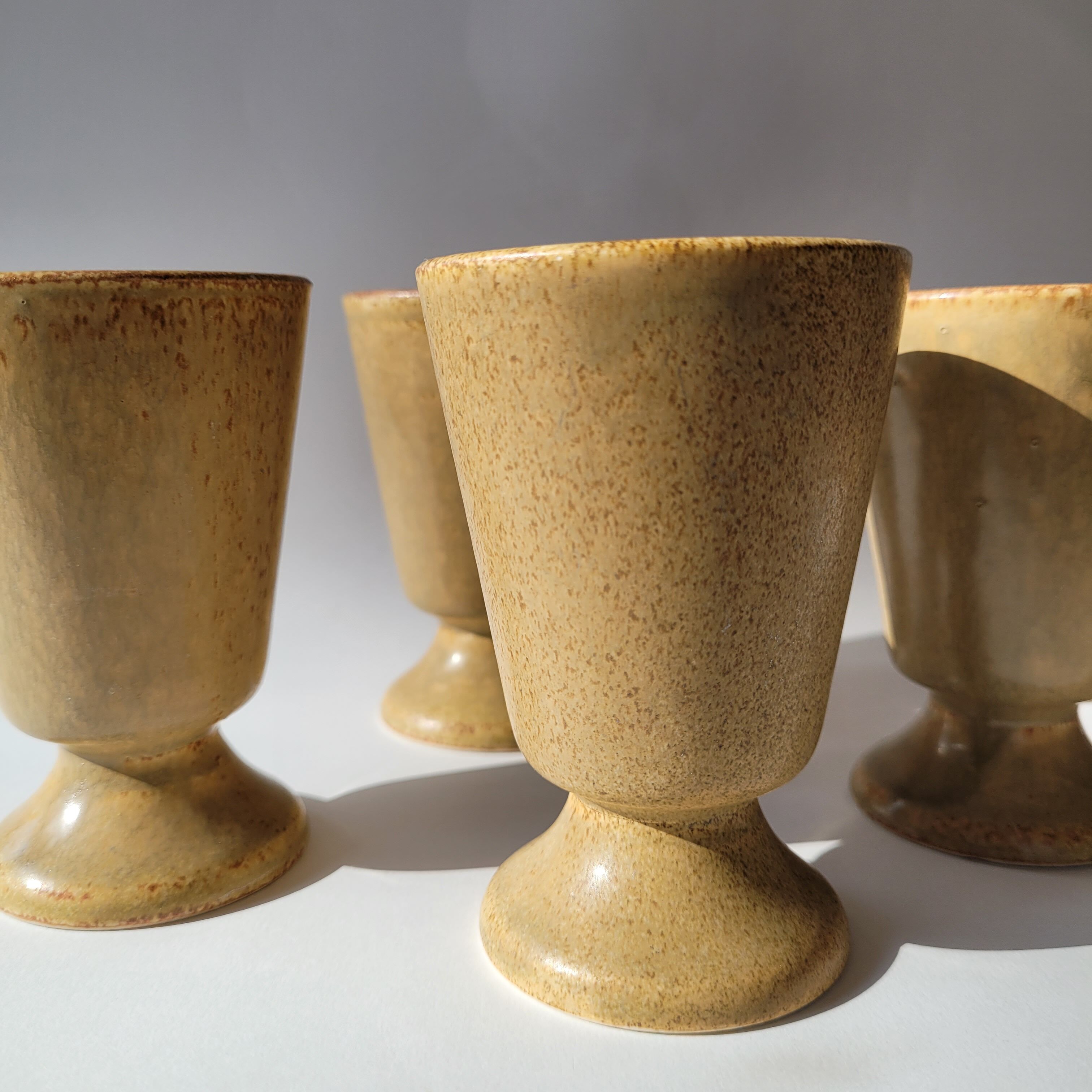 Set of 5 small mazagrans / stoneware coffee cups