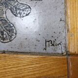 Jacques Blin coffee table in glazed ceramic, oak wood French Riviera 1960 Vintage