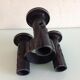 Brutalist candle holder tripod in black metal / vintage 60s-70s