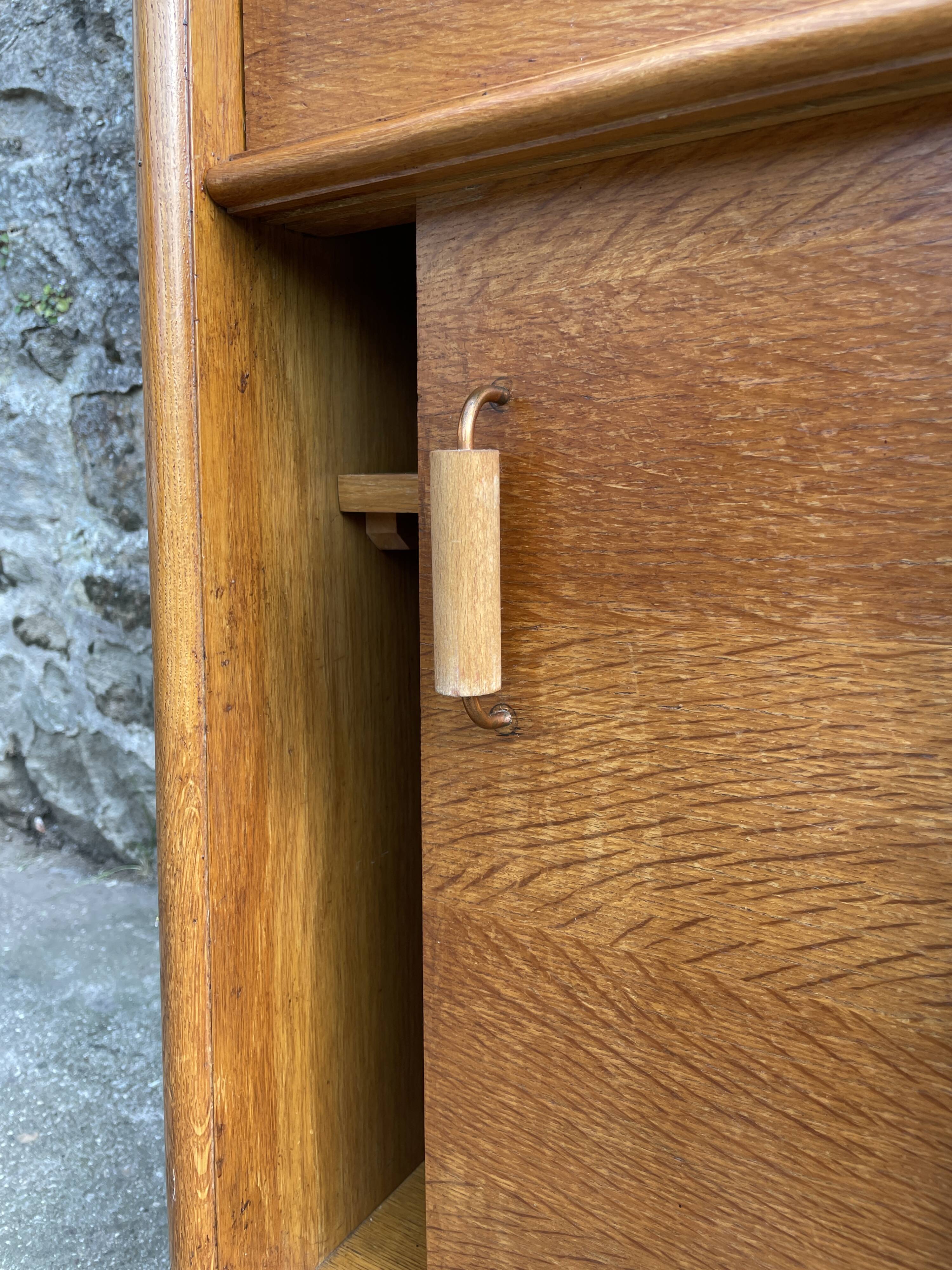 Secrétaire en bois blond 1960