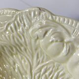Paire d'assiettes à dessert en majolique jaune Midwinter England, motif feuille de chou