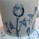 Art Nouveau toilet broc, blue-grey Iris décor, signed Longchamp