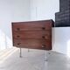 Commode teck poignées cuir 1960