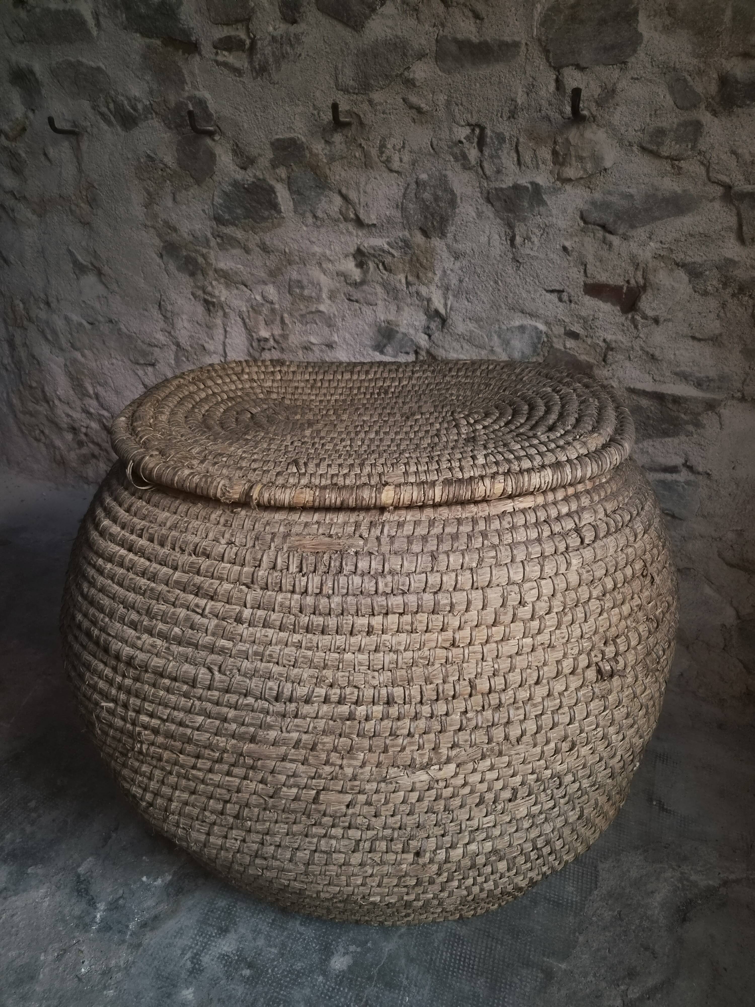 Panier à grains français ancien – Auvergne, vers 1900