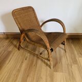 Wicker and rattan armchair