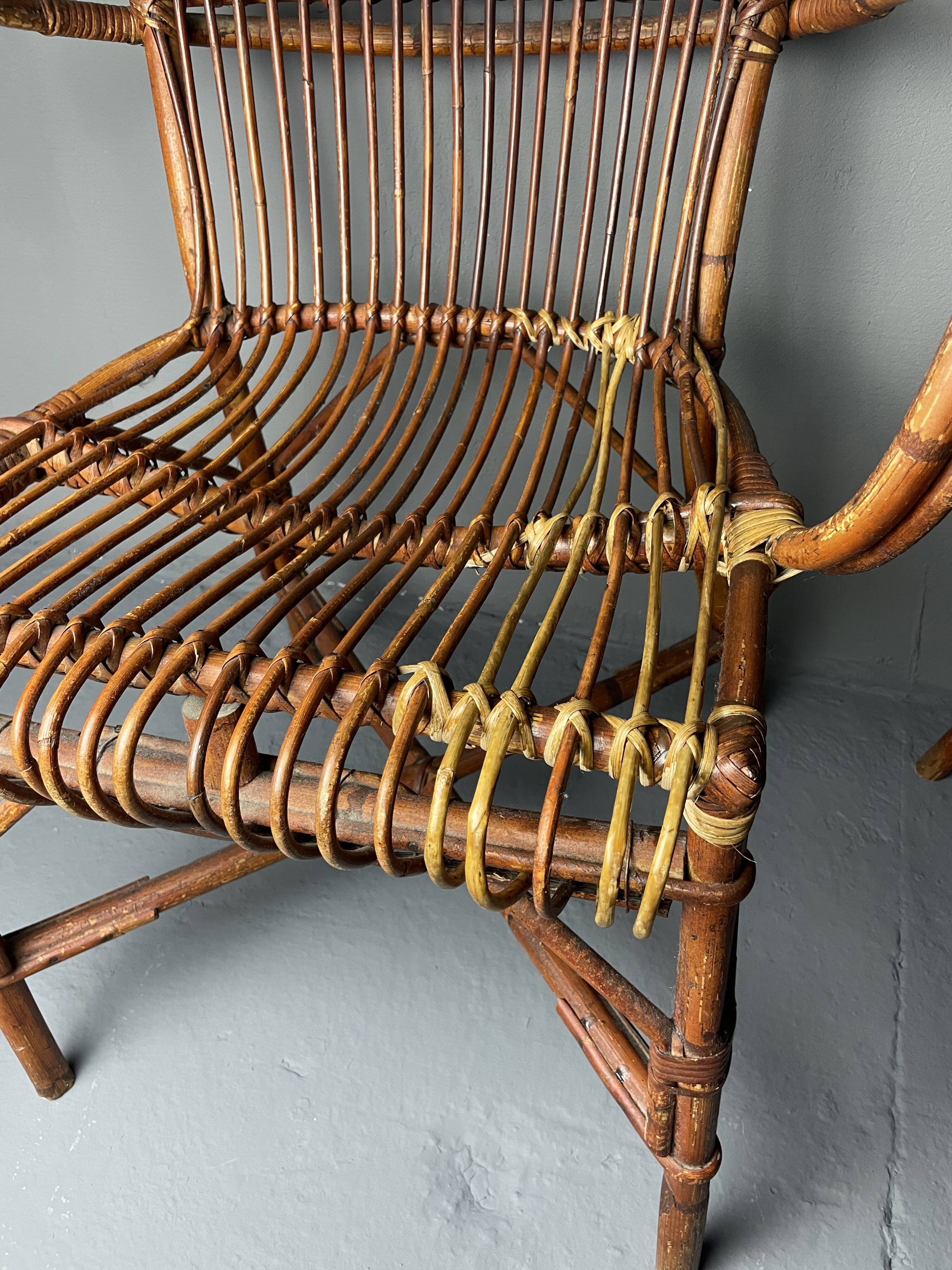 Paire de fauteuils en rotin 1930