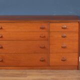 Retro Teak 1960s Stag 8 Drawer Chest Of Drawers Sideboard