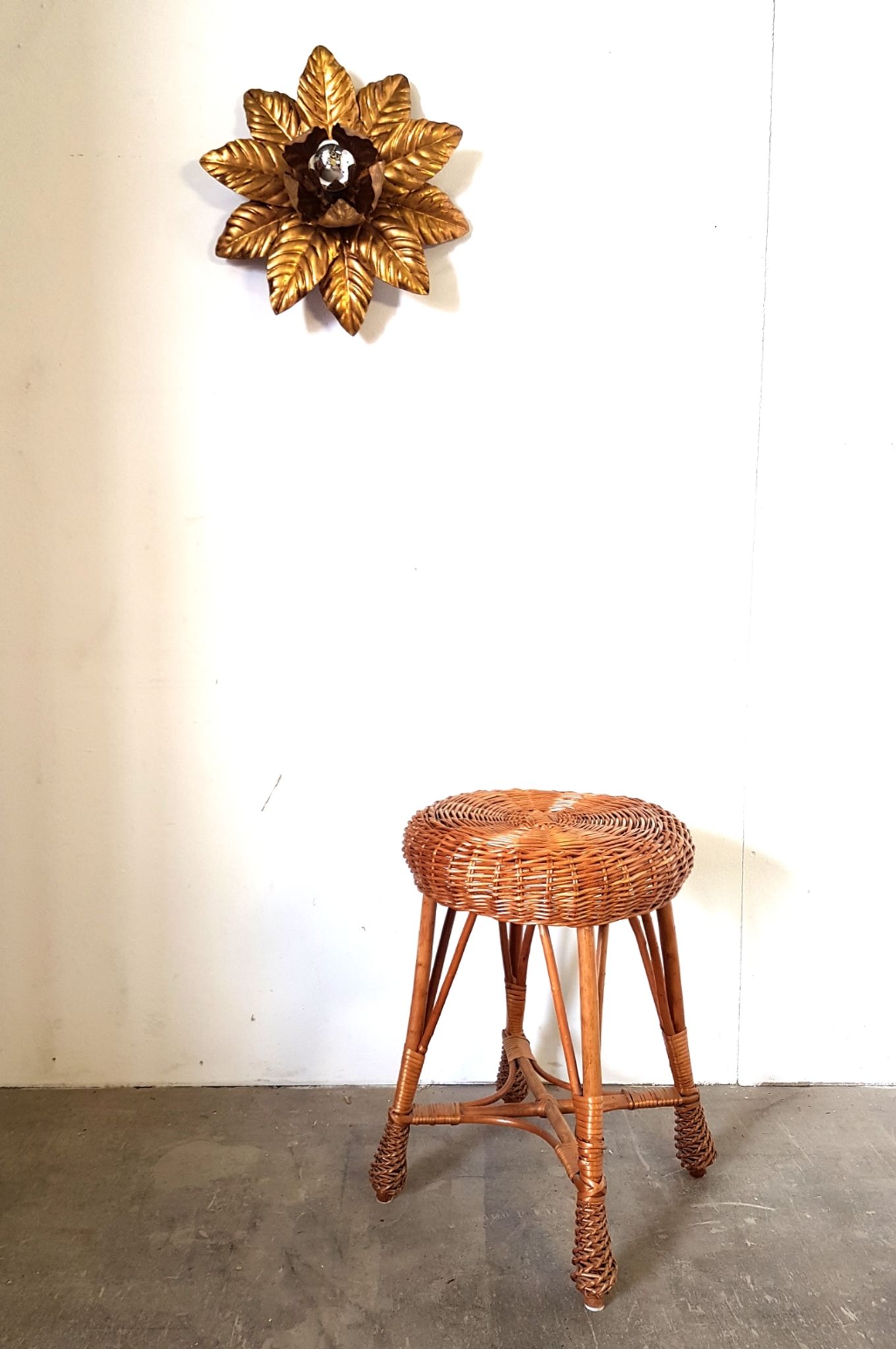 Vintage rattan stool