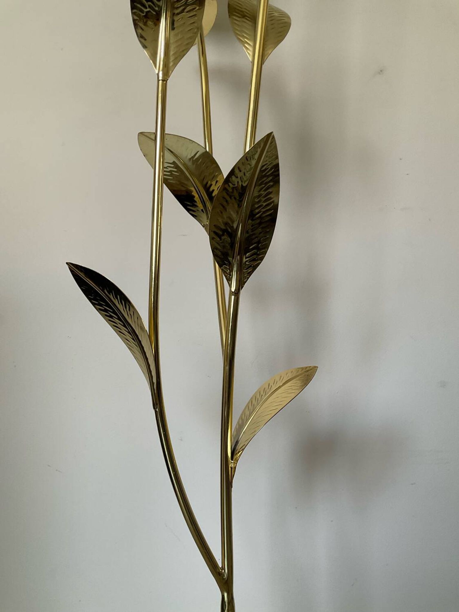 Vintage brass and mother-of-pearl floor lamp from the 70s