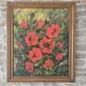 Oil on Canvas Still Life Flowers Poppies Signed P Livera
