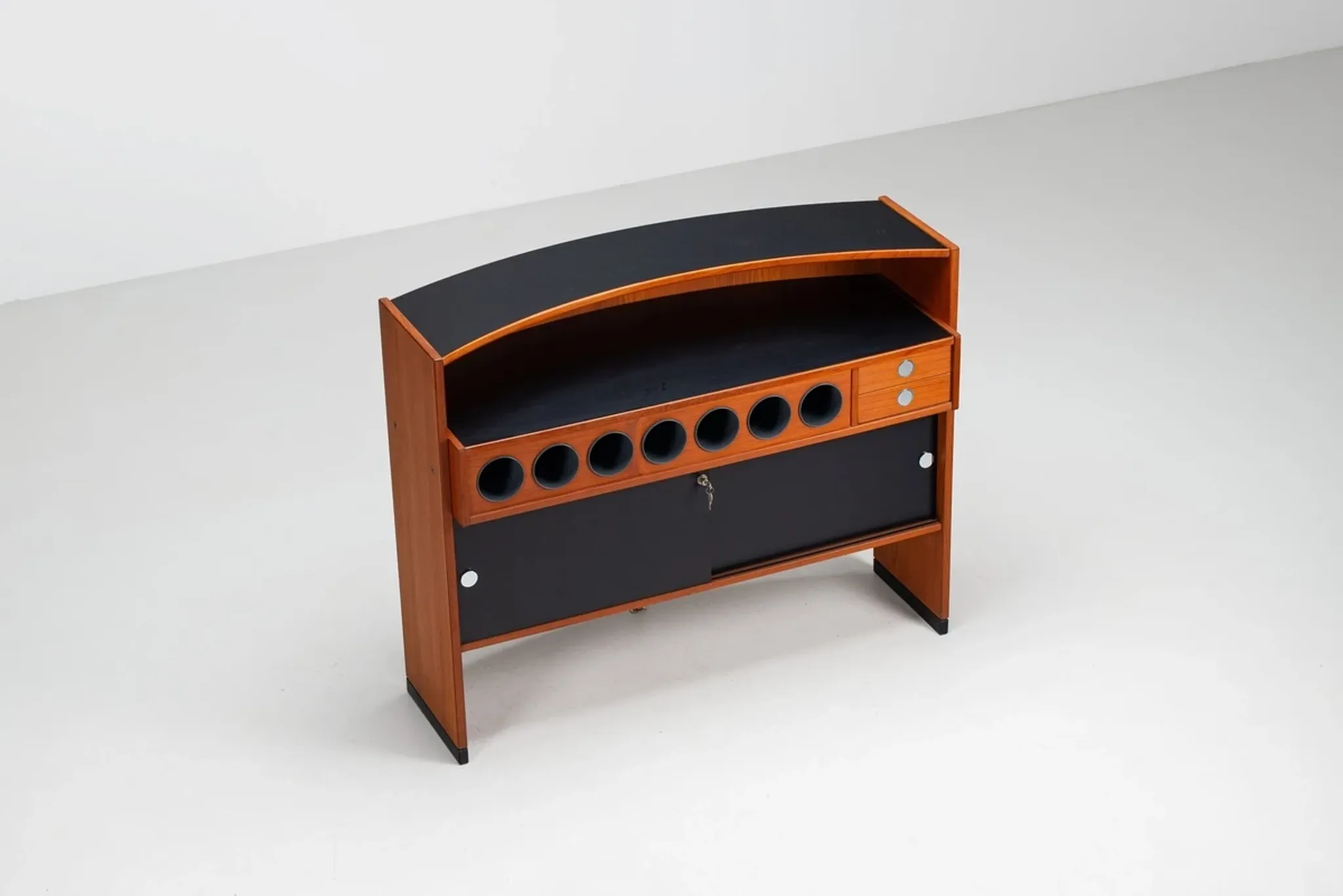 Erik Buch boomerang dry bar set in teak Dyrlund Denmark 1960