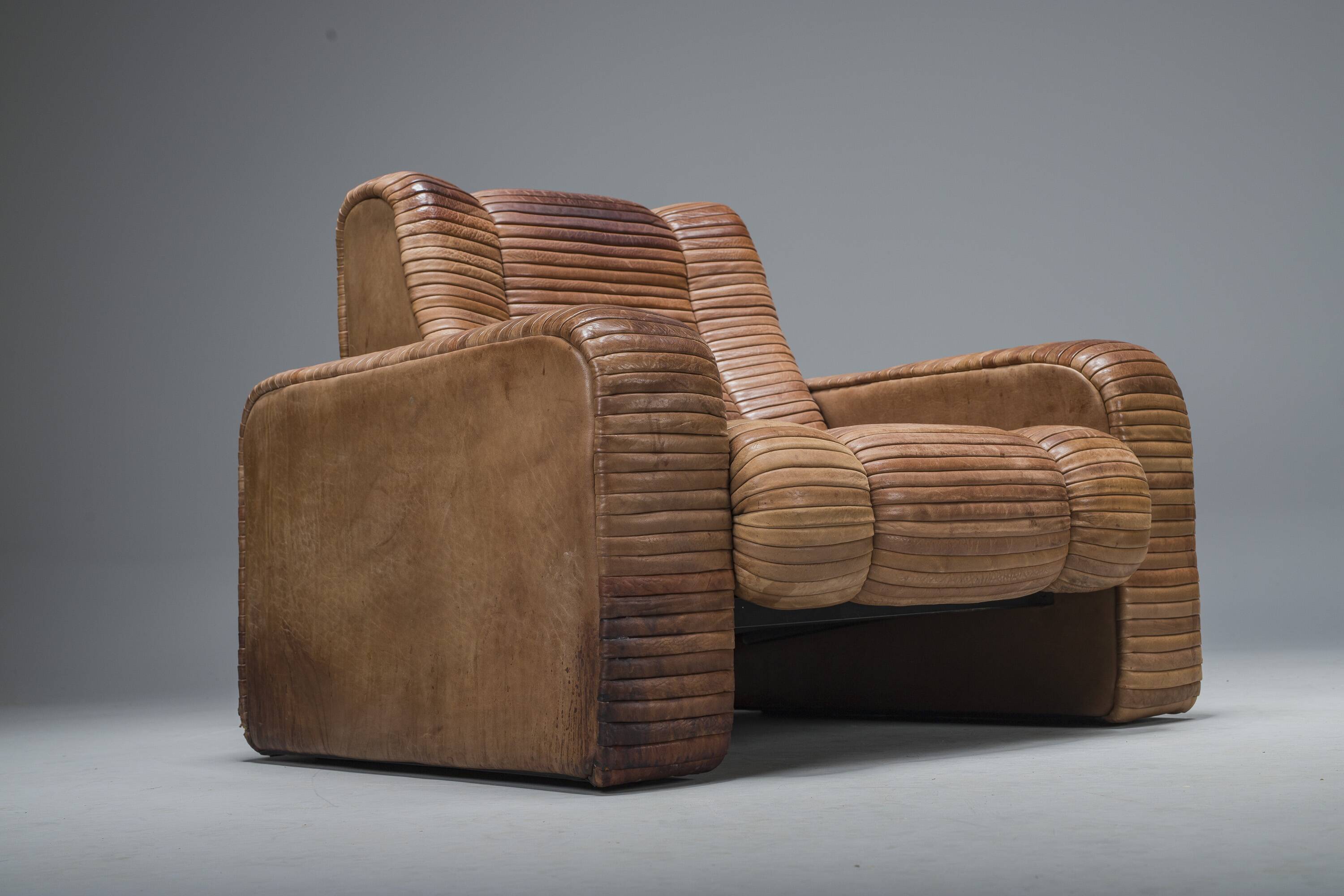 Set of Armchairs in Patchwork Leather by Ernst Lüthy for De Sede