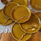 Service of 8 asparagus plates and its 2 sauce boats Gien 1960