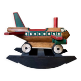 Wooden rocking airplane