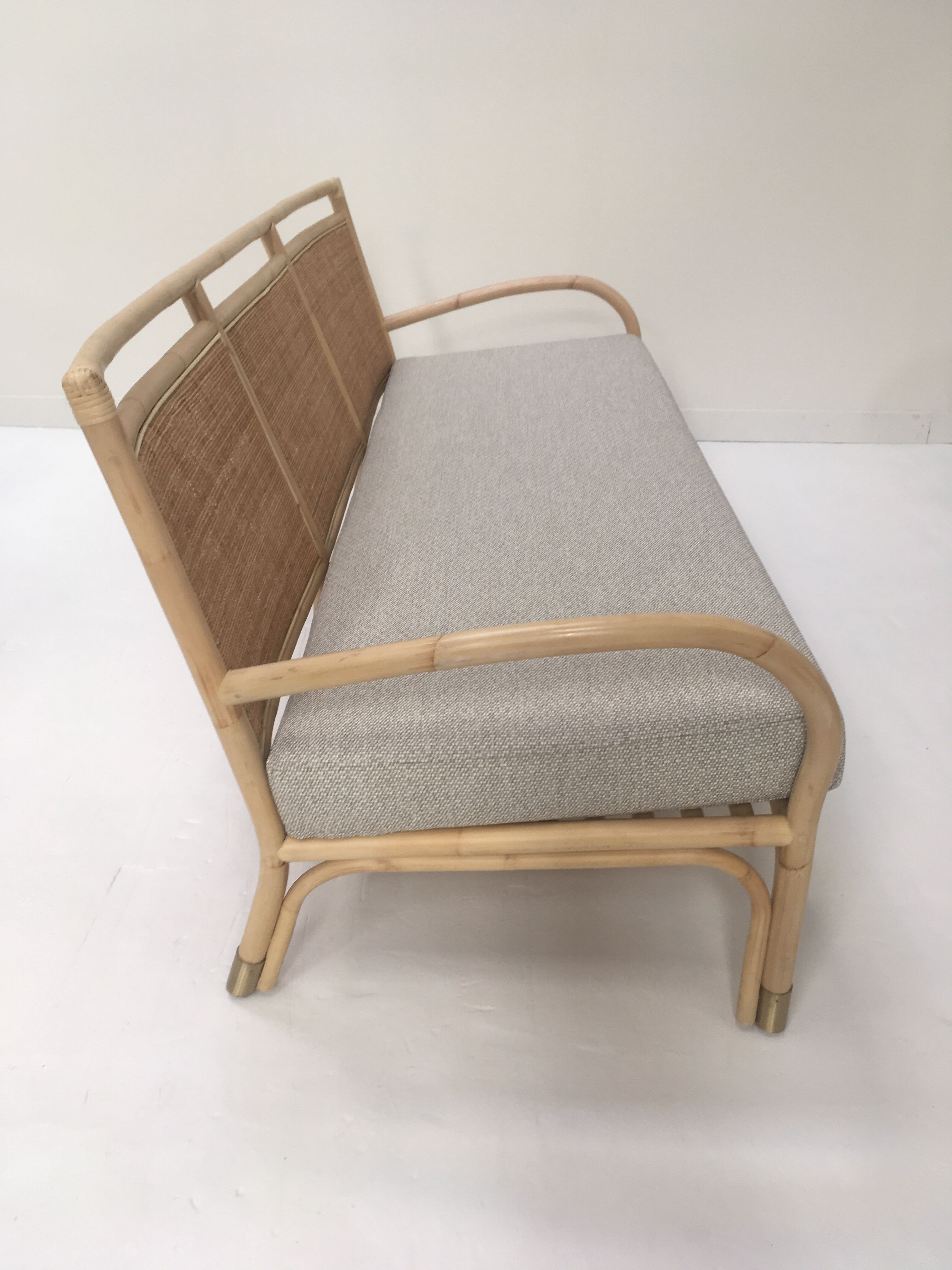 3-seater rattan and canning sofa