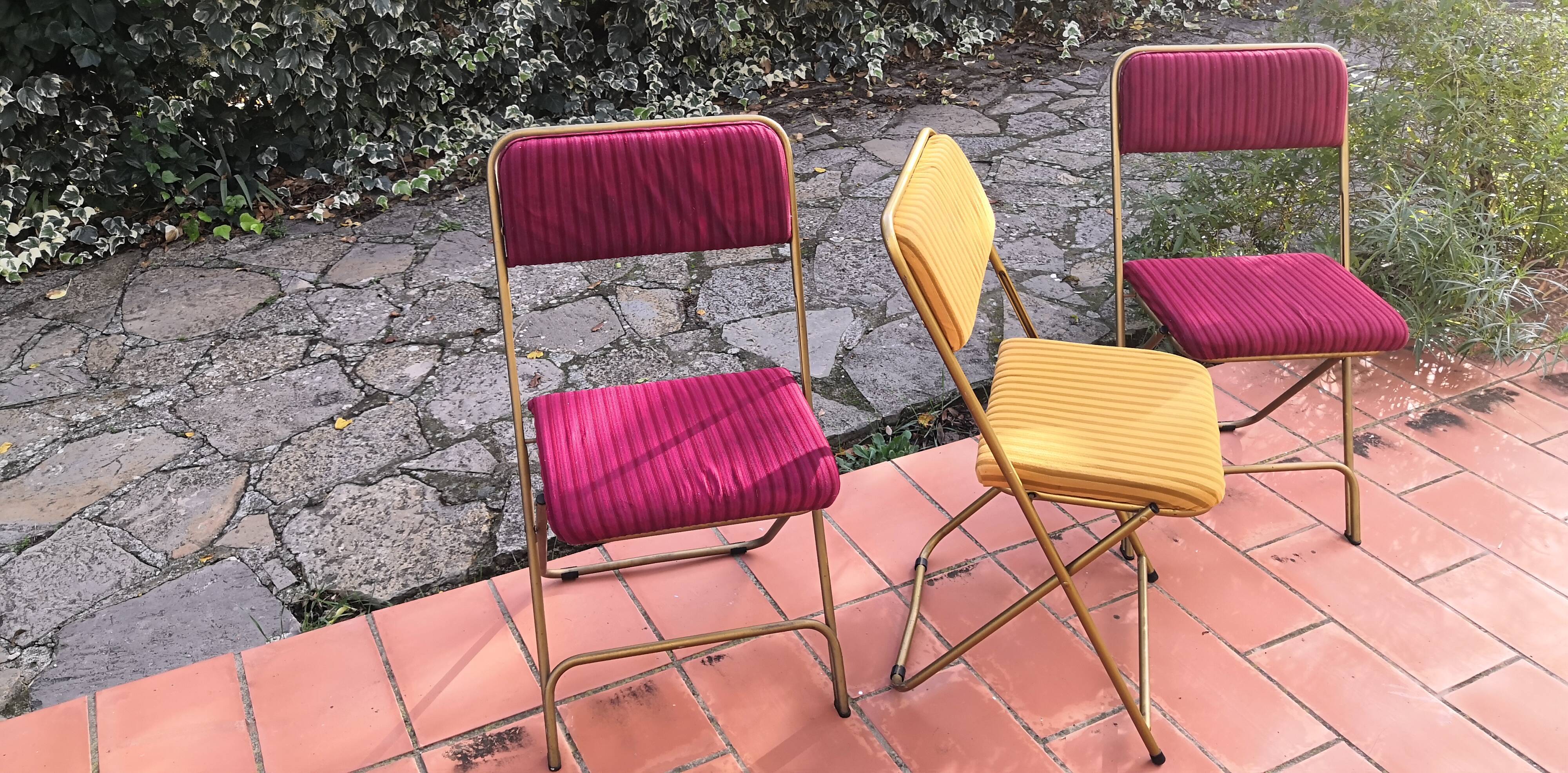 Lafuma vintage folding chair chantazur, france 1960