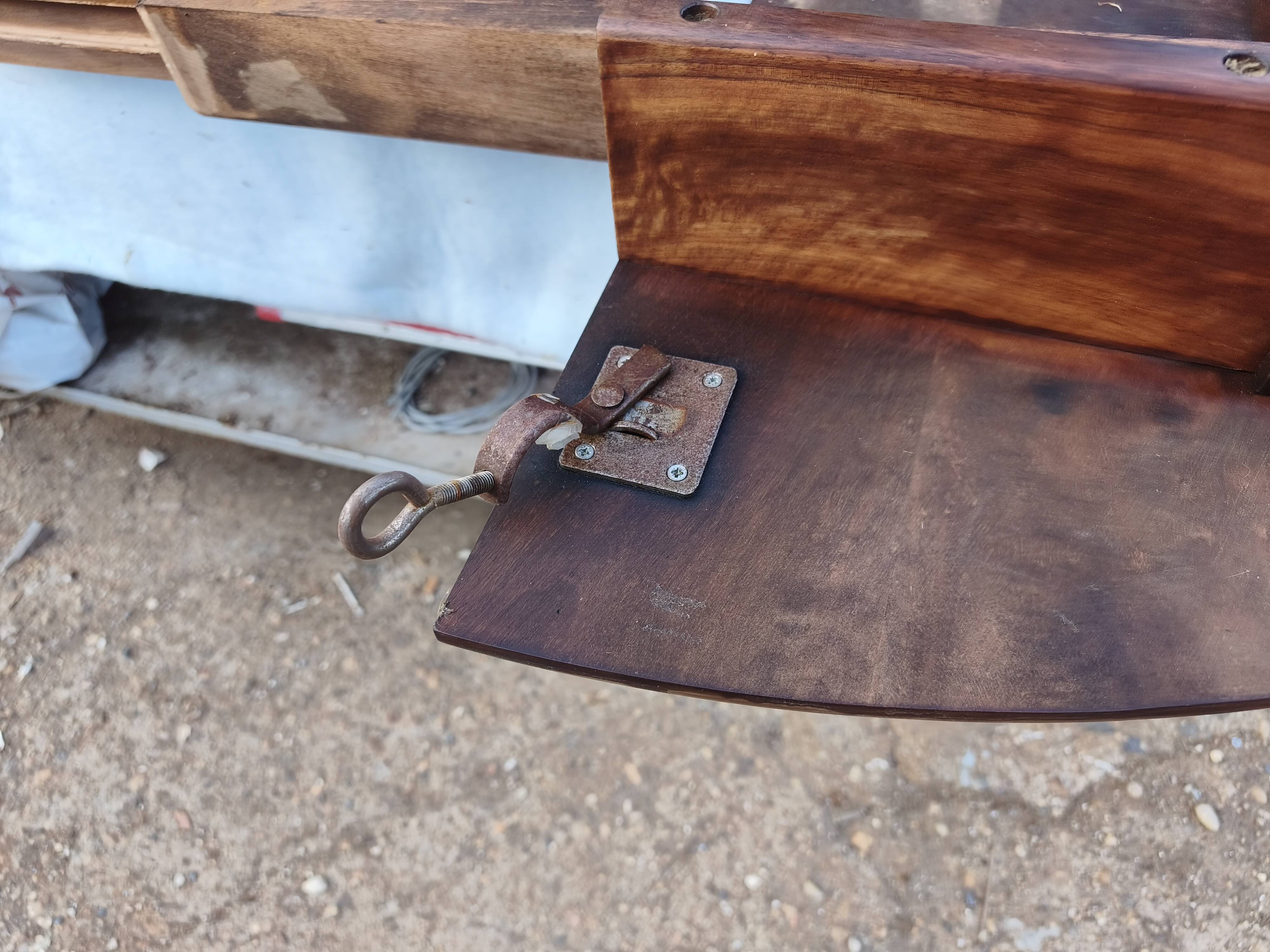 19th-century walnut drop-leaf table.