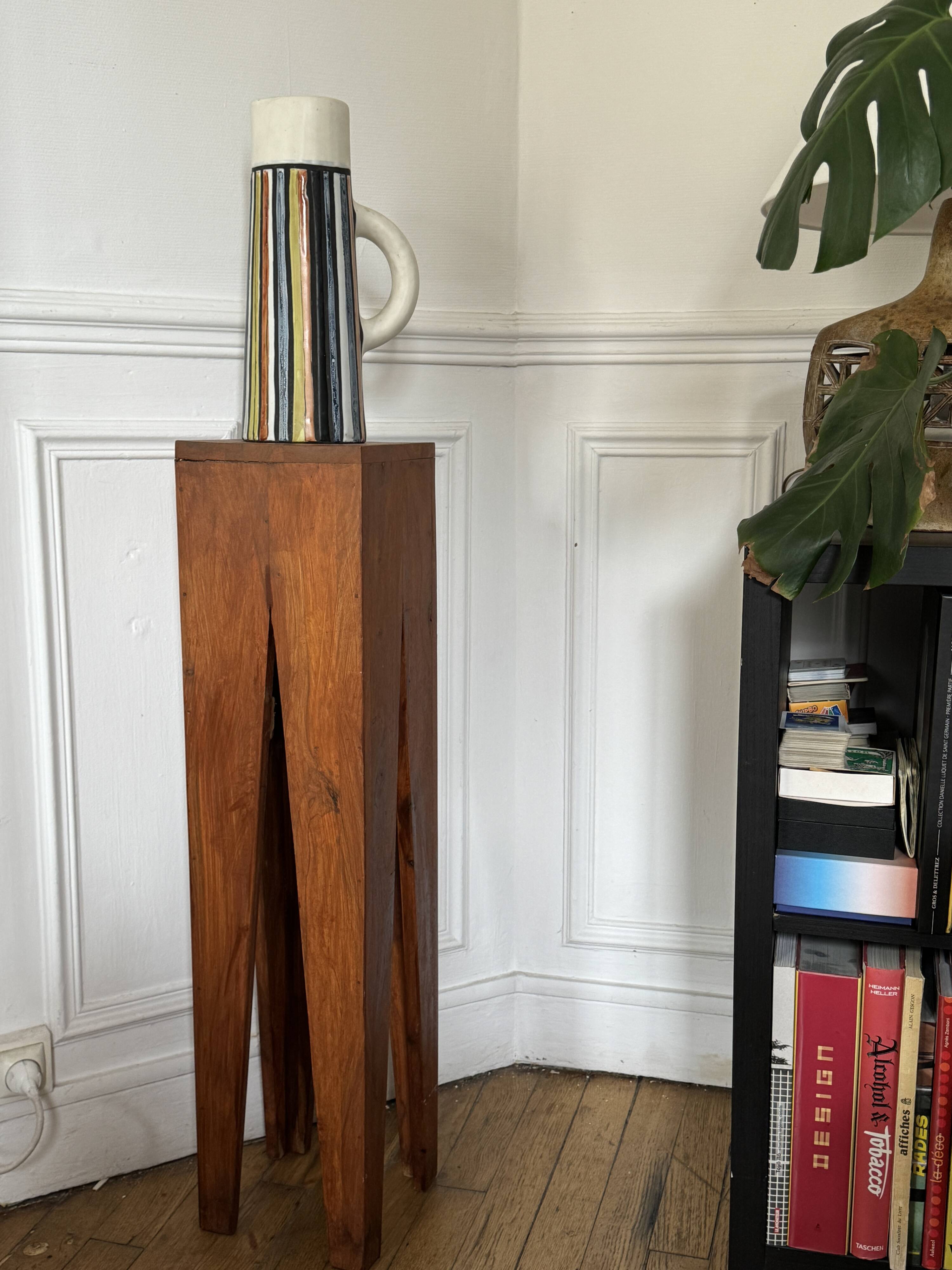 Large vintage wooden stool