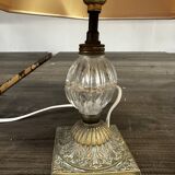 Lampe ancienne Laiton et Verre H 31 cm