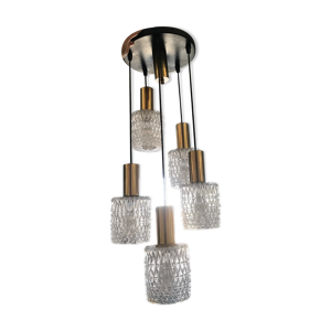 lustre en laiton et verre