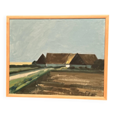 Original Swedish Oil on Canvas – “Farmhouse” by Bengt Hillgrund – Signed –