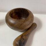 Olive wood mortar and pestle