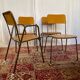 Set of 2 vintage school chairs and 2 armchairs.