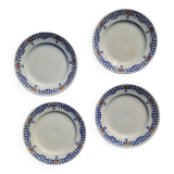 Set of 4 old dessert plates, Earthenware, Ironstone, Sté Amand