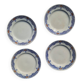 Ensemble de 4 anciennes Assiettes à dessert
Faïence 
Terre de fer
Sté Amand