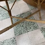 Old round rattan coffee table