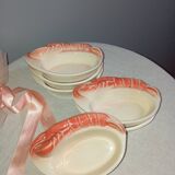 6 ramekins/cassolettes lobster slush culinary ceramics, by Charles Amand, 1960/70