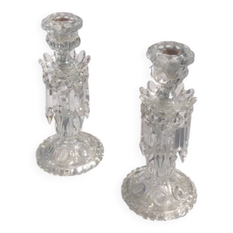 Pair of Baccarat crystal candlesticks