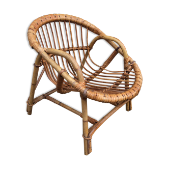 Chaise coque en rotin pour enfant
