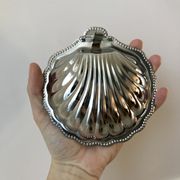 Pocket tray shell silver metal 60s-70s