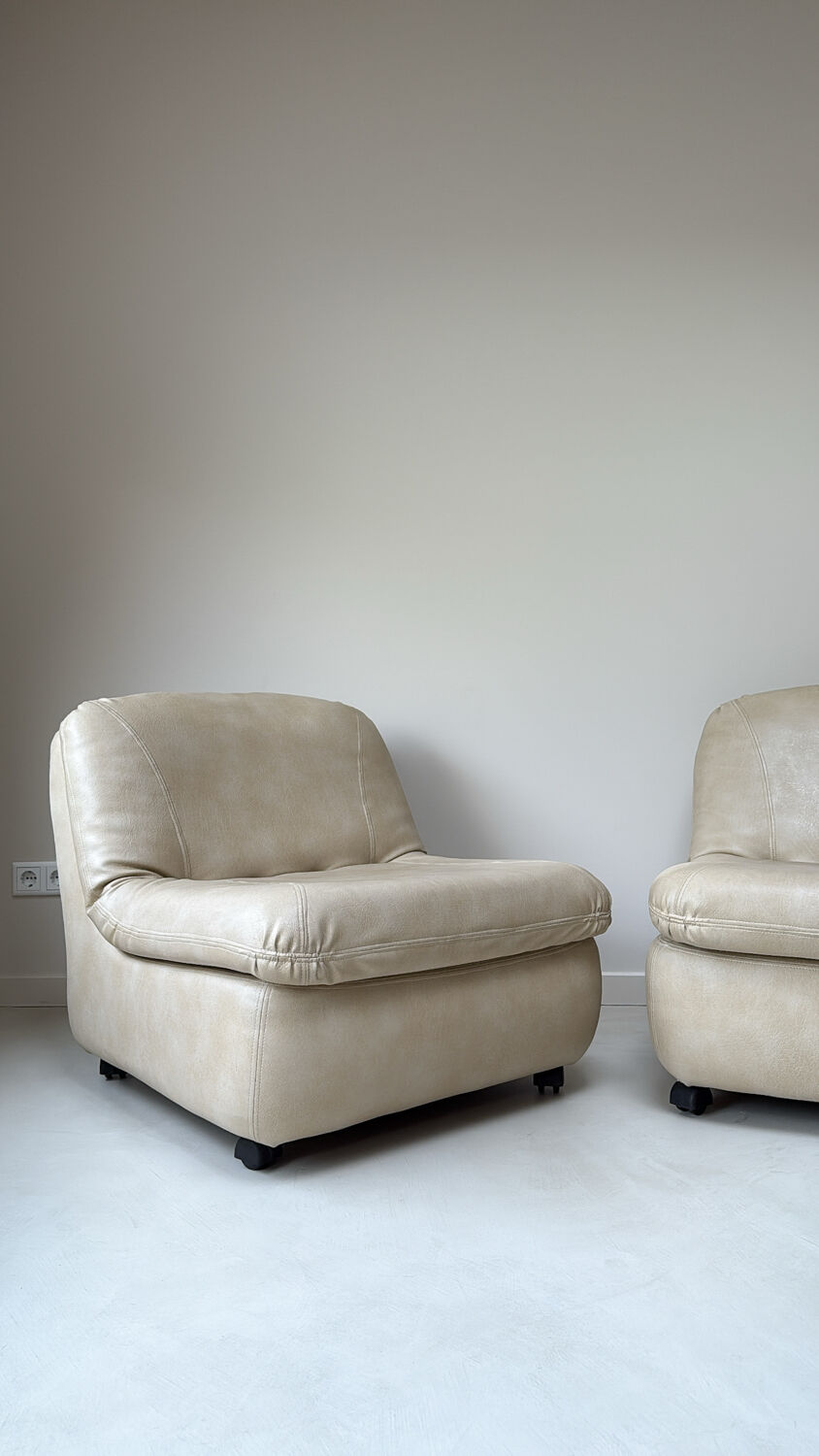 Set of two imitation leather armchairs by Jo Otterpohl for COR
