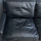 black leather Tecta -seat sofa by Hans Konecke 1960s