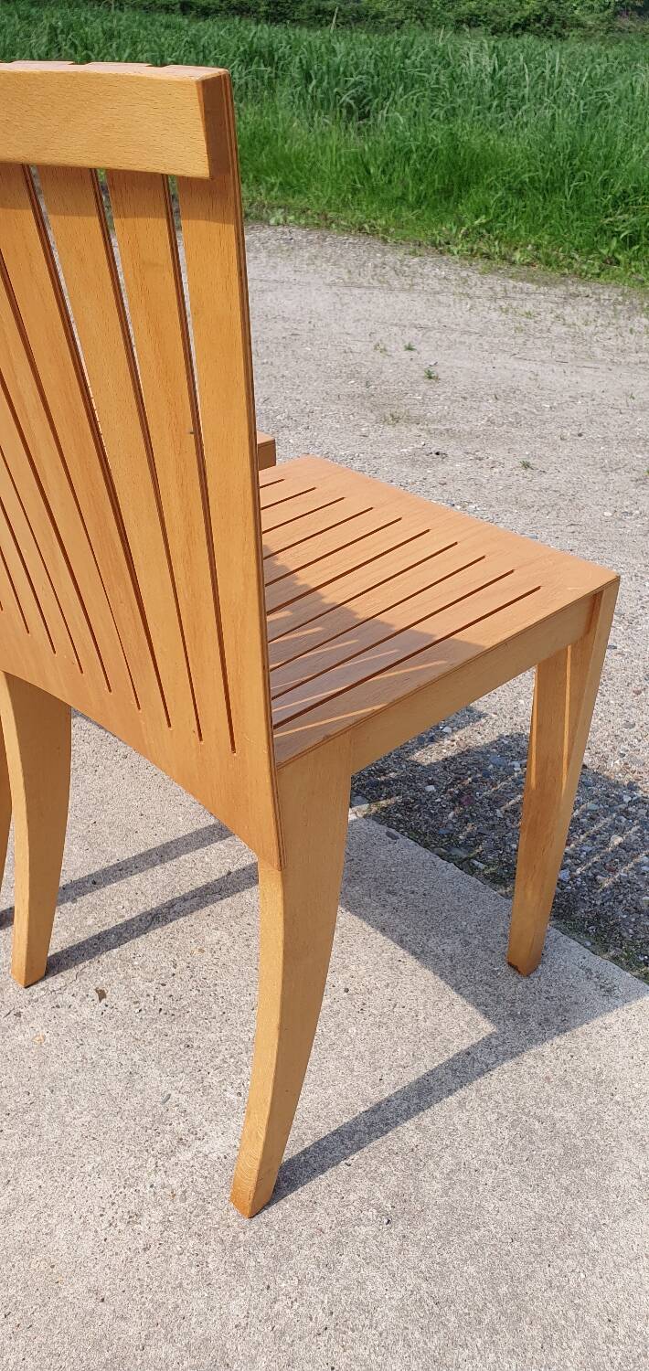 Set 4 - plywood beech dining chair Dutch design postmodern