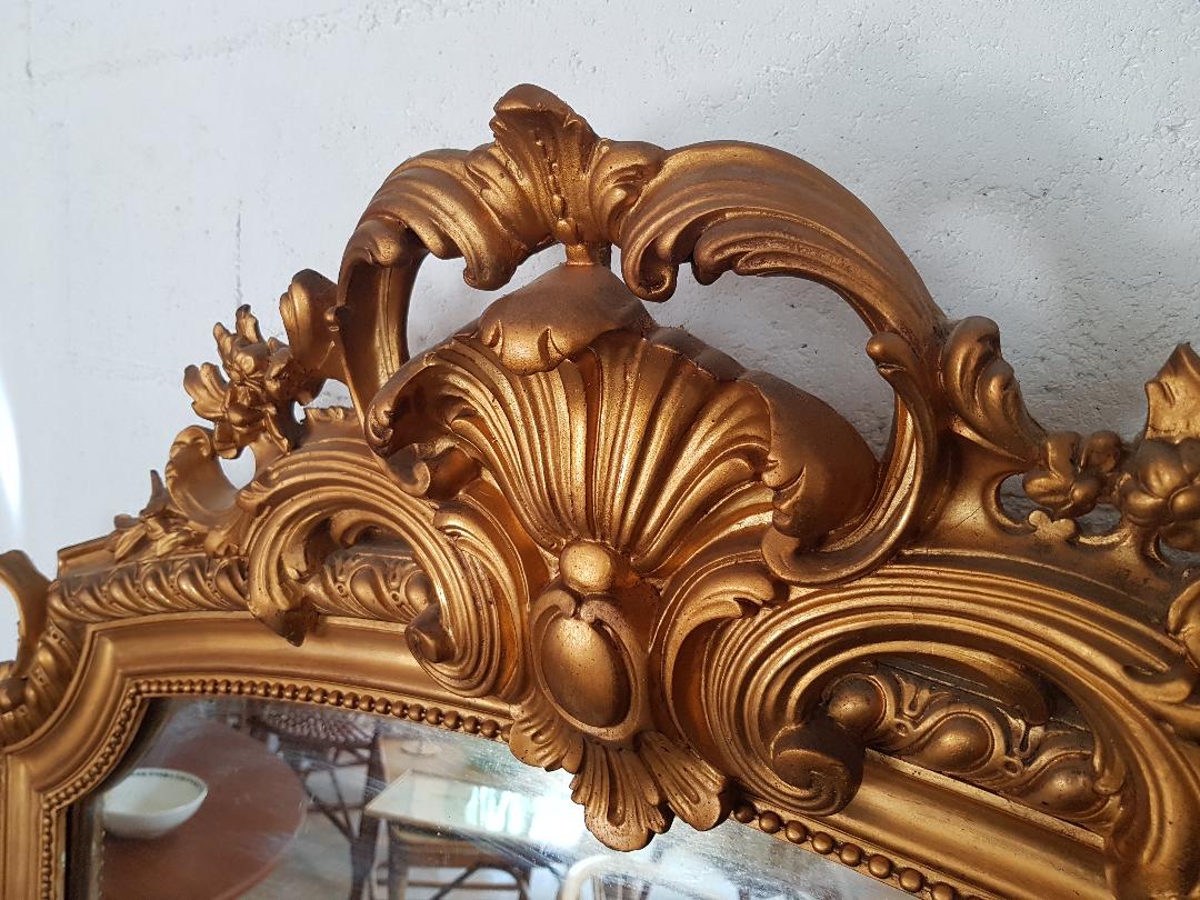 Former mirror gilded with pediment - 153 x 101 - Style Napoleon III